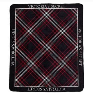 New Victoria's Secret Black and Red Plaid Throw